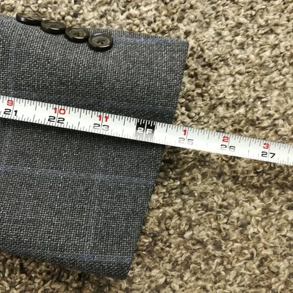 Brooks Brothers Sport Coat Italy Wool Windowpane Plaid Gray Blue 42R Fitzgerald - Picture 11 of 13